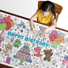Load image into Gallery viewer, Birthday Table-Size Coloring Page | 30" x 72" inches