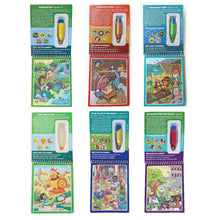 Load image into Gallery viewer, 6 Pack of Aqua Brush Christian Activity Books Series: Old Testament #1 & #2, New Testament #1 & #2, Book of Mormon #1 & #2