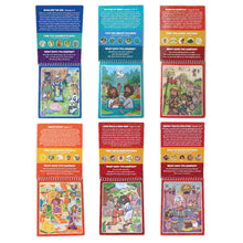 Load image into Gallery viewer, 6 Pack of Aqua Brush Christian Activity Books Series: Old Testament #1 & #2, New Testament #1 & #2, Book of Mormon #1 & #2