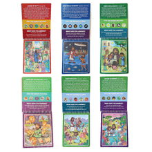 Load image into Gallery viewer, 6 Pack of Aqua Brush Christian Activity Books Series: Old Testament #1 &amp; #2, New Testament #1 &amp; #2, Book of Mormon #1 &amp; #2