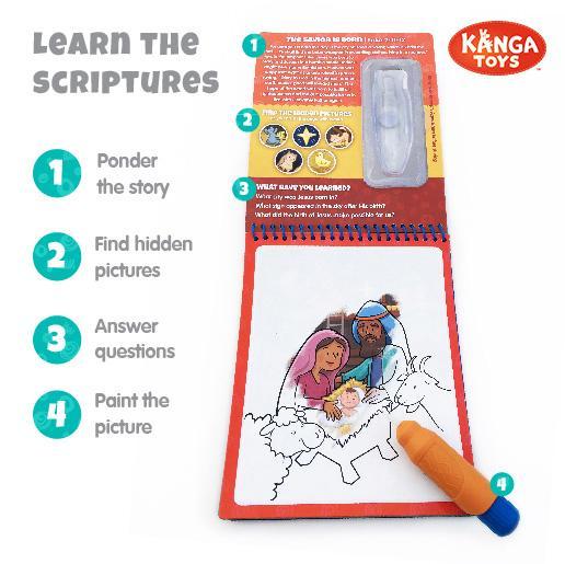 Three Pack Bible Aqua Brush Activity Book Set, Reusable Travel Activity