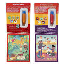 Load image into Gallery viewer, 2 Pack Dino &amp; Farm Aqua Brush Set, Color with Water, Reusable Travel Activity Books