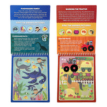 Load image into Gallery viewer, 2 Pack Dino &amp; Farm Aqua Brush Set, Color with Water, Reusable Travel Activity Books