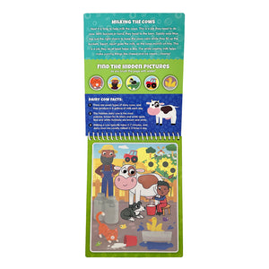 Fun on the Farm Aqua Brush, Color with Water, Reusable Travel Activity Book