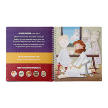 Load image into Gallery viewer, The Life of Jesus Sticker Stories from the New Testament - Spiral Bound Activity Story Book