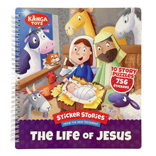 Load image into Gallery viewer, The Life of Jesus Sticker Stories from the New Testament - Spiral Bound Activity Story Book