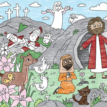 Load image into Gallery viewer, Giant Easter Resurrection Coloring Page | 30&quot; x 72&quot; inches