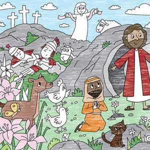 Giant Easter Resurrection Coloring Page | 30" x 72" inches