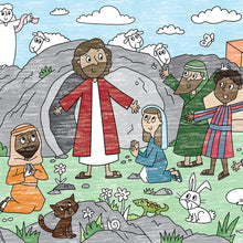 Load image into Gallery viewer, Giant Easter Resurrection Coloring Page | 30&quot; x 72&quot; inches