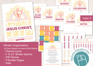 LDS 2024 Young Women Planner Printable,  I am a Disciple of Jesus Christ Theme Binder Pack, Young Women Calendar, Editable PDF & Excel Files