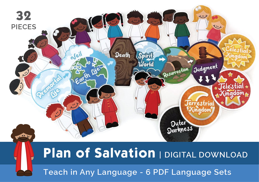 Digital Download: Plan of Salvation Visual Aid: English, Spanish, Portuguese, French, German or any Language, Multiple Ethnic Figures, FHE, Missionary Tool, The Church of Jesus Christ of Latter-Day Saints