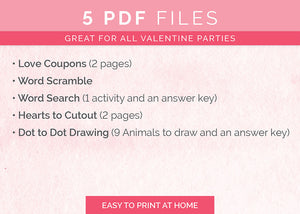 Valentine's Day Activities Printable PDF Digital Download