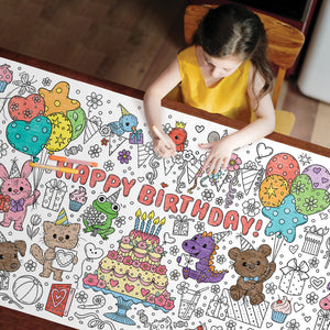 Birthday Table-Size Coloring Page | 30" x 72" inches