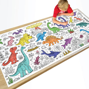 Dinosaur Table-Size Coloring Page | 30" x 72" inches