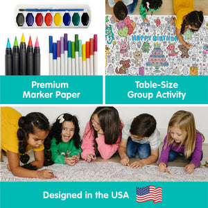 Birthday Table-Size Coloring Page | 30" x 72" inches