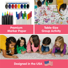 Load image into Gallery viewer, Princess &amp; Mermaid Table-Size Coloring Page | 30&quot; x 72&quot; inches
