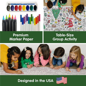 Santa Christmas Table-Size Coloring Page | 30" x 72" inches