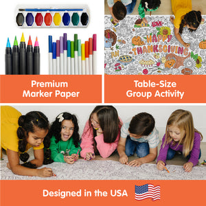 Thanksgiving Table-Size Coloring Page | 30" x 72" inches