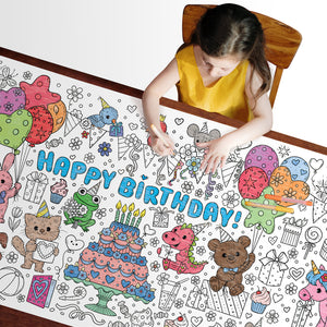 Birthday Table-Size Coloring Page | 30" x 72" inches