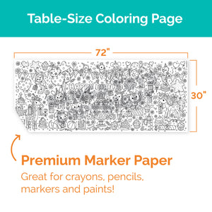 Birthday Table-Size Coloring Page | 30" x 72" inches