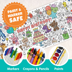 Birthday Table-Size Coloring Page | 30" x 72" inches