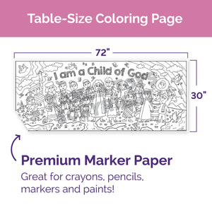 I am a Child of God Table-Size, Coloring Page | 30" x 72" inches