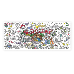 Nativity Christmas Table-Size Coloring Page | 30" x 72" inches