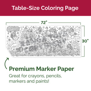 Santa Christmas Table-Size Coloring Page | 30" x 72" inches