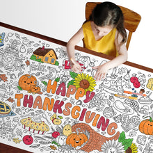 Load image into Gallery viewer, Thanksgiving Table-Size Coloring Page | 30&quot; x 72&quot; inches