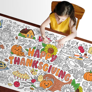 Thanksgiving Table-Size Coloring Page | 30" x 72" inches