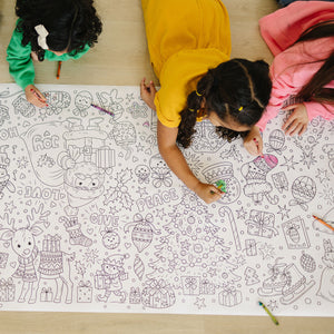 Santa Christmas Table-Size Coloring Page | 30" x 72" inches