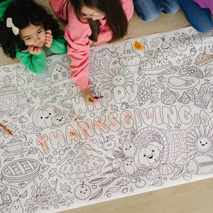 Thanksgiving Table-Size Coloring Page | 30" x 72" inches