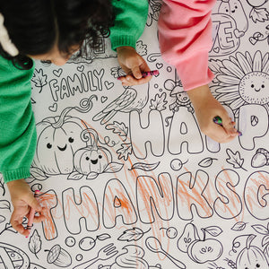 Thanksgiving Table-Size Coloring Page | 30" x 72" inches