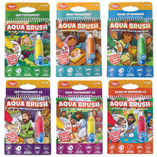 Load image into Gallery viewer, 6 Pack of Aqua Brush Christian Activity Books Series: Old Testament #1 &amp; #2, New Testament #1 &amp; #2, Book of Mormon #1 &amp; #2