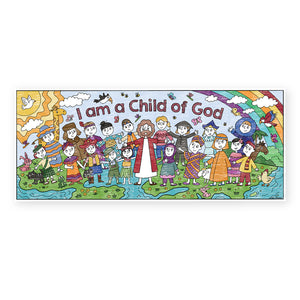 Giant I am a Child of God Coloring Page | 30" x 72" inches