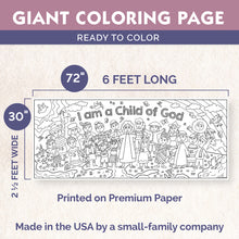 Load image into Gallery viewer, Giant I am a Child of God Coloring Page | 30&quot; x 72&quot; inches