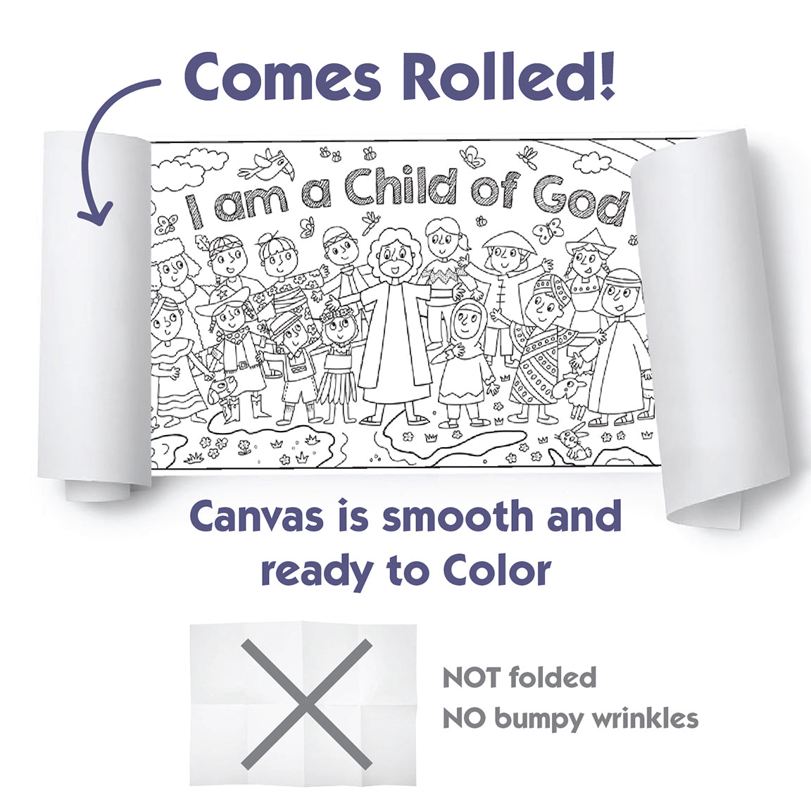 Table-Size I am a Child of God Coloring Page | 30" x 72" inches – KangaToys