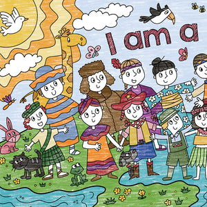 Giant I am a Child of God Coloring Page | 30" x 72" inches