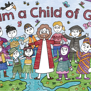 Giant I am a Child of God Coloring Page | 30" x 72" inches