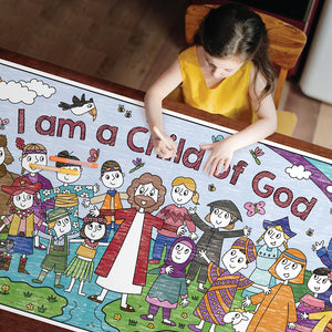 Giant I am a Child of God Coloring Page | 30" x 72" inches