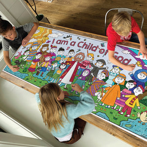 Giant I am a Child of God Coloring Page | 30" x 72" inches