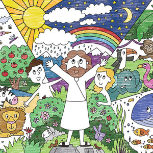 Giant Creation Story Coloring Page | 30" x 72" inches