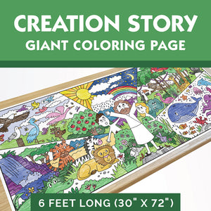 Giant Creation Story Coloring Page | 30" x 72" inches