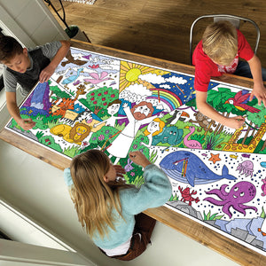 Giant Creation Story Coloring Page | 30" x 72" inches