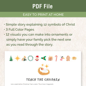 Teach The Children Christmas Symbols Digital Download