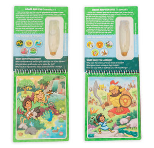 Two Pack Old Testament Aqua Brush Activity Book Set, Reusable Travel Activity