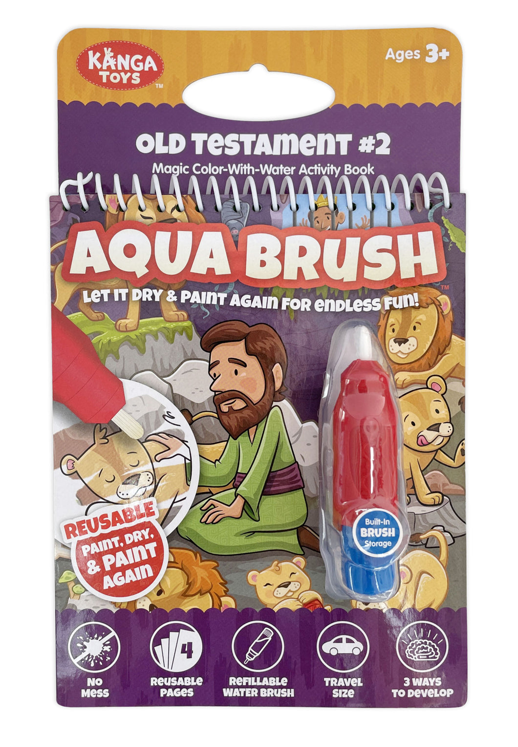 Old Testament #2 Aqua Brush Activity Book, Reusable Travel Activity