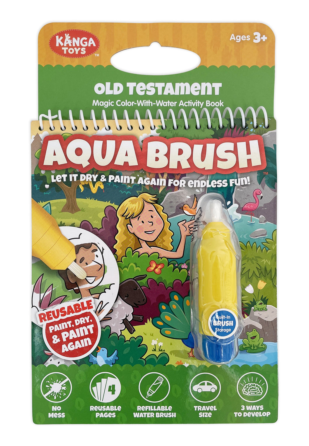 Old Testament #1 Aqua Brush Activity Book, Reusable Travel Activity